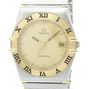 OMEGA Constellation 18K Gold Steel Quartz Mens Watch 396.1070 Polished